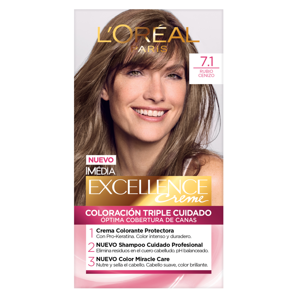 Tinte Rubio Cenizo #7.1 Excellence Creme Loreal1 UND