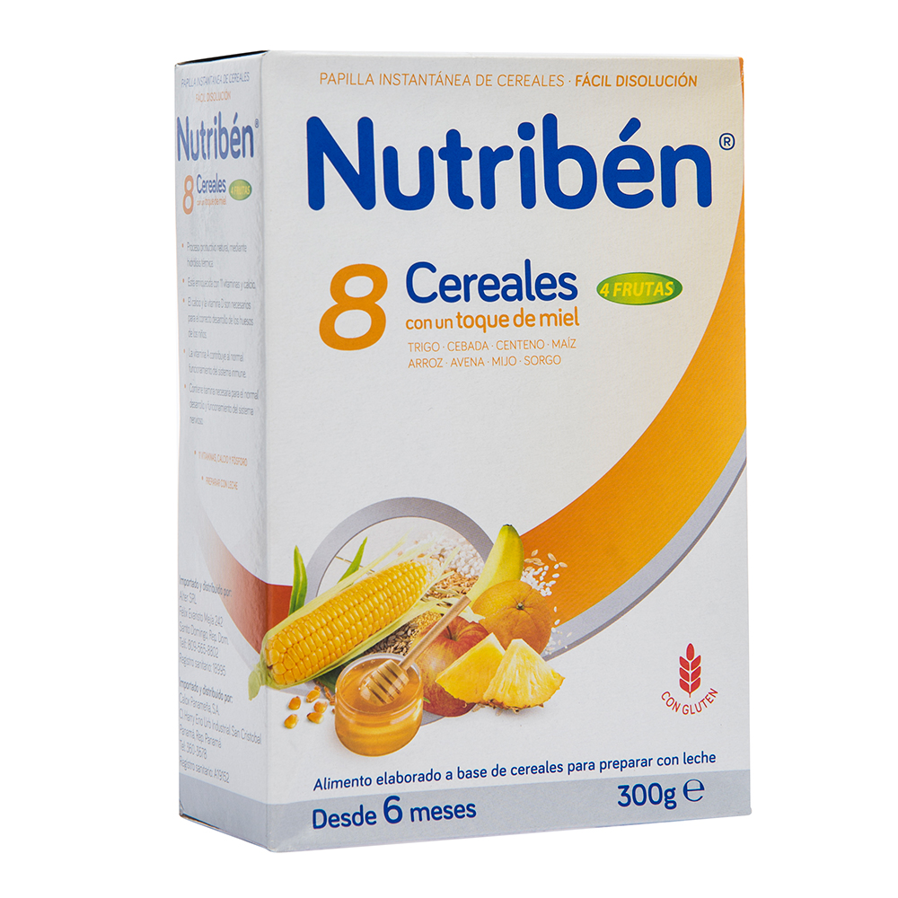 Papilla 8 Cereales Y Miel Con 4 Frutas Nutriben300 GR