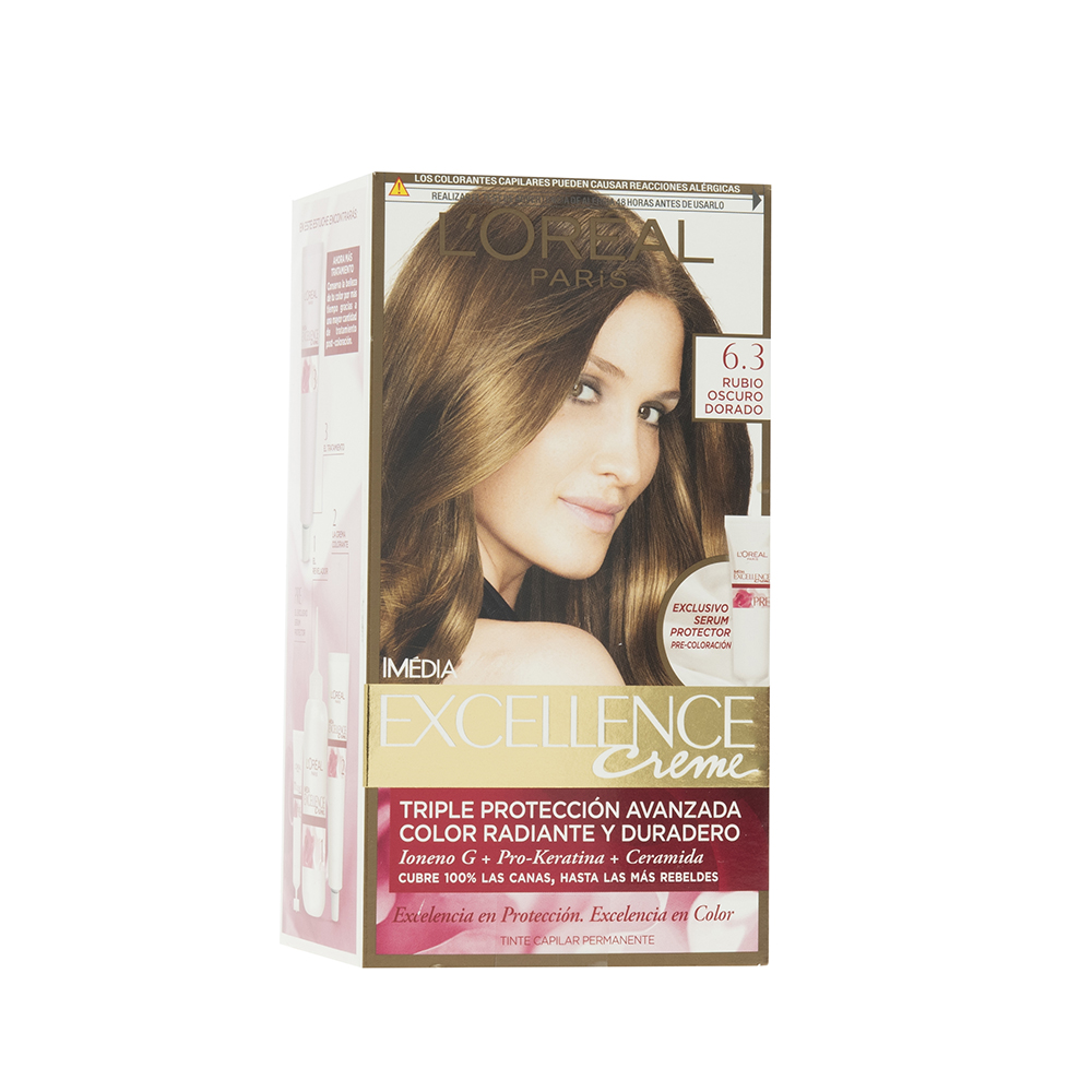 Tinte Rubio Oscuro Dorado #6.3 Excellence Creme L'Oreal1 UND