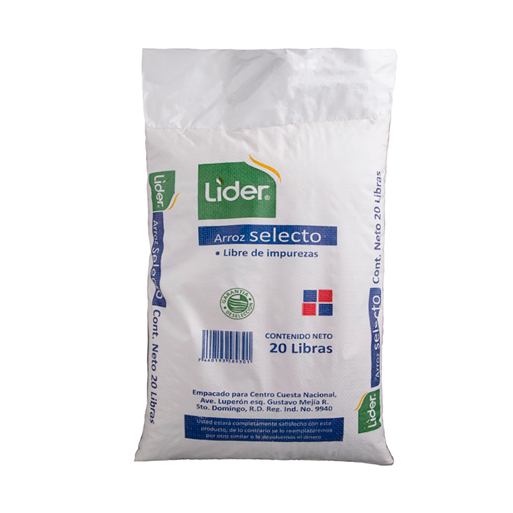 Arroz Selecto Líder Saco20 LB