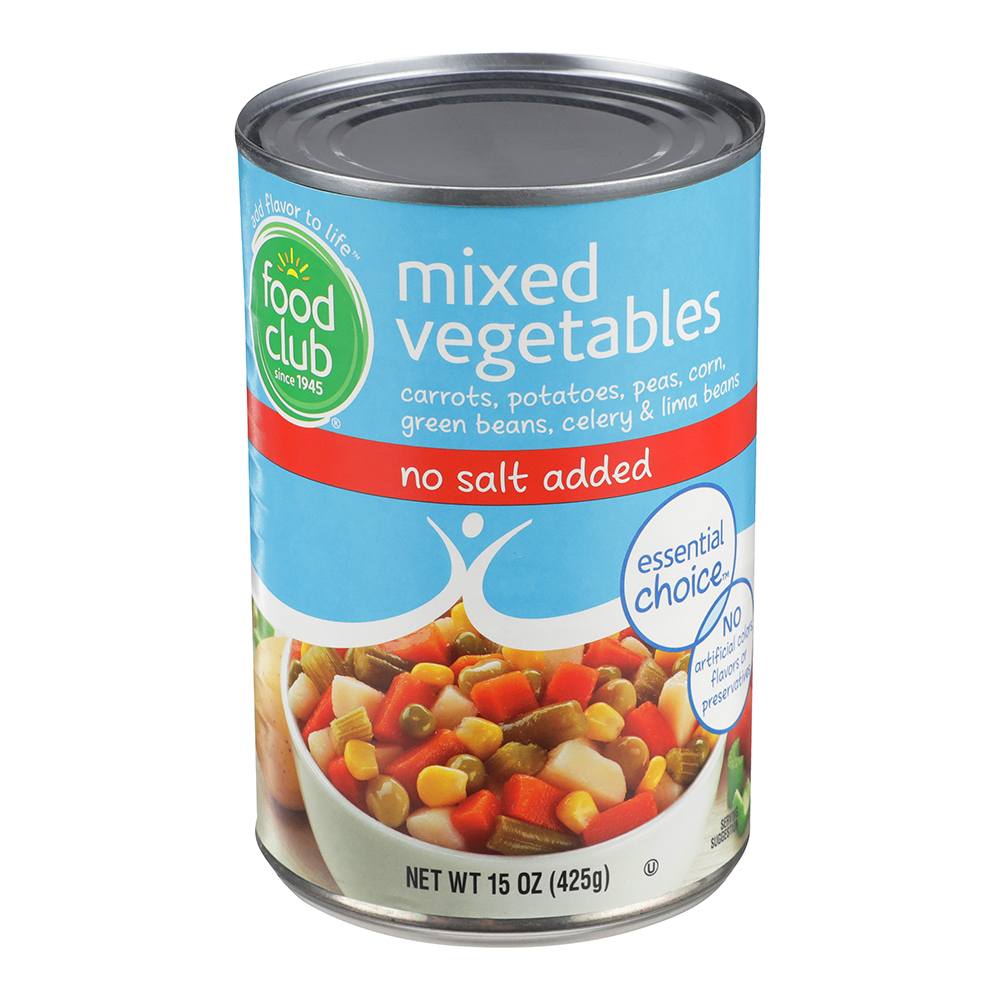 Vegetales Mixtos Sin Sal Food Club15 OZ