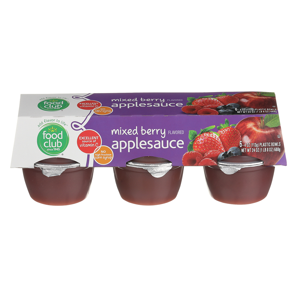 Compota De Manzana Y Mezcla De Berries Food Club 4 Onz,6 UND