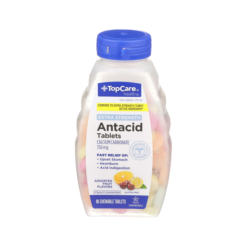 Antiácido En Tabletas Con Calcio Top Care96 UND
