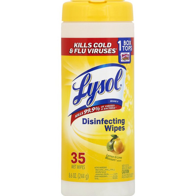 Toallitas Desinfectantes Multiusos Lysol Aroma Limón Y Lima35 UND