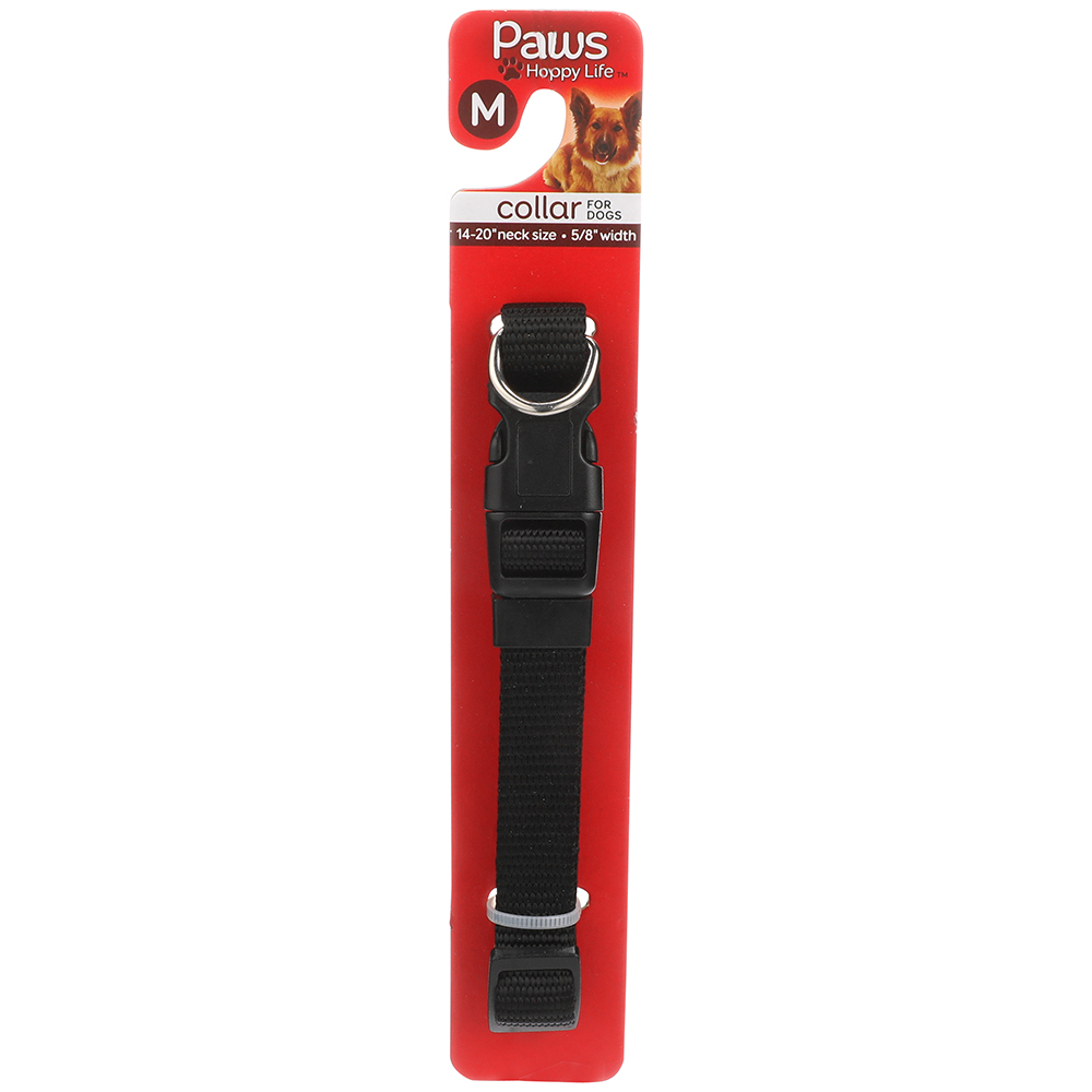 Collar Negro Mediano Para Perros Paws PremiumPAQ