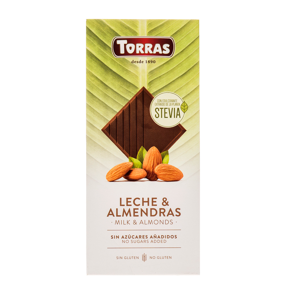 Chocolate Con Leche Y Almendras Sin Azúcar Torras75 GR