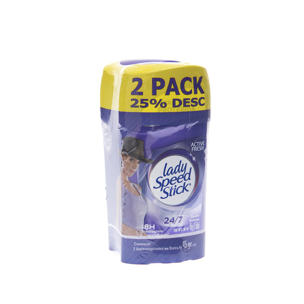 Desodorante Para Mujer Active Fresh Lady Speed Stick 45 Gr,2 UND