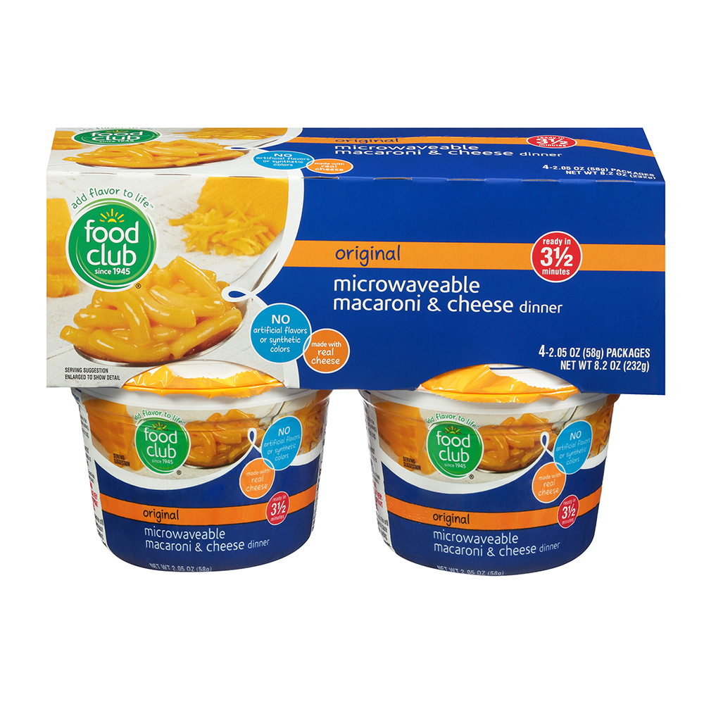Macarrones Con Queso Para Microondas Food Club 4 Und8.2 OZ