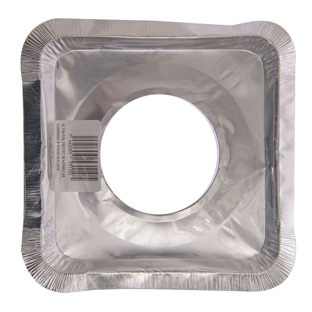 Protector De Aluminio Cuadrado Para Hornillas Ultra Foil25 UND