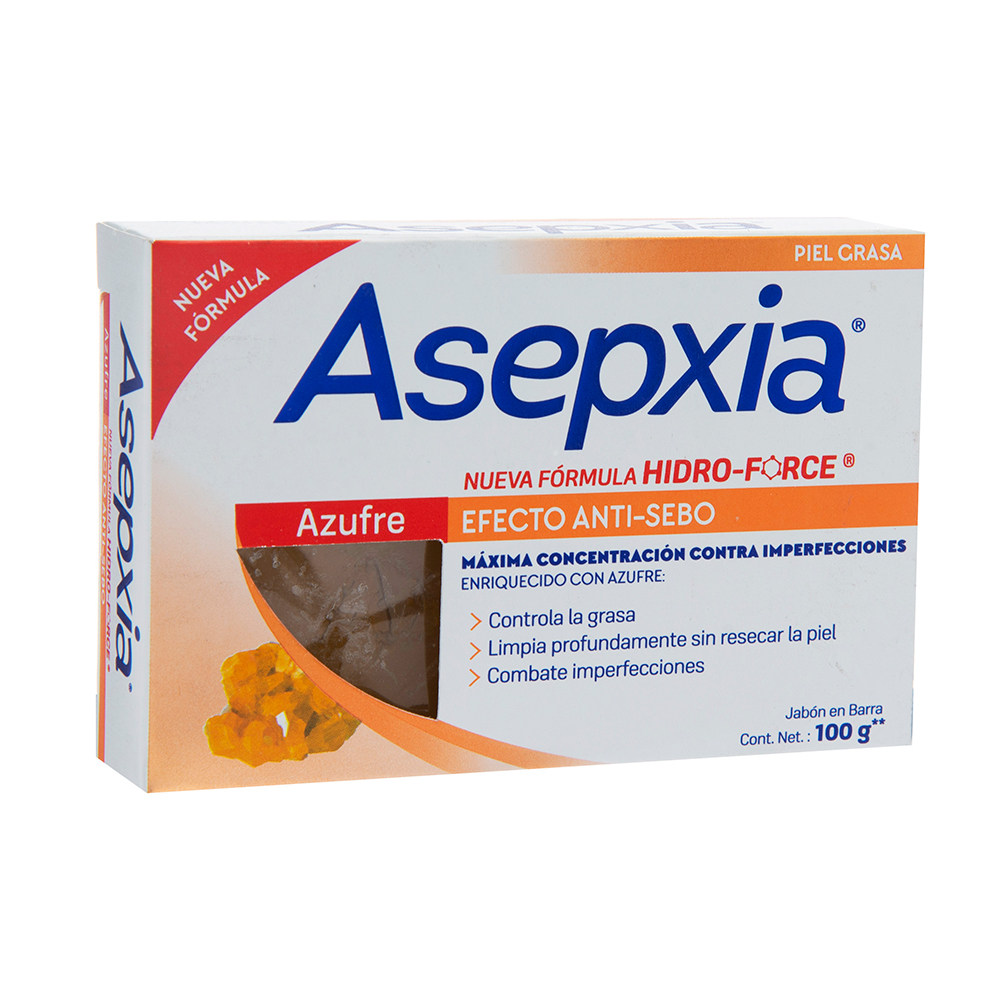 Jabón En Barra Con Azufre Asepxia100 GR