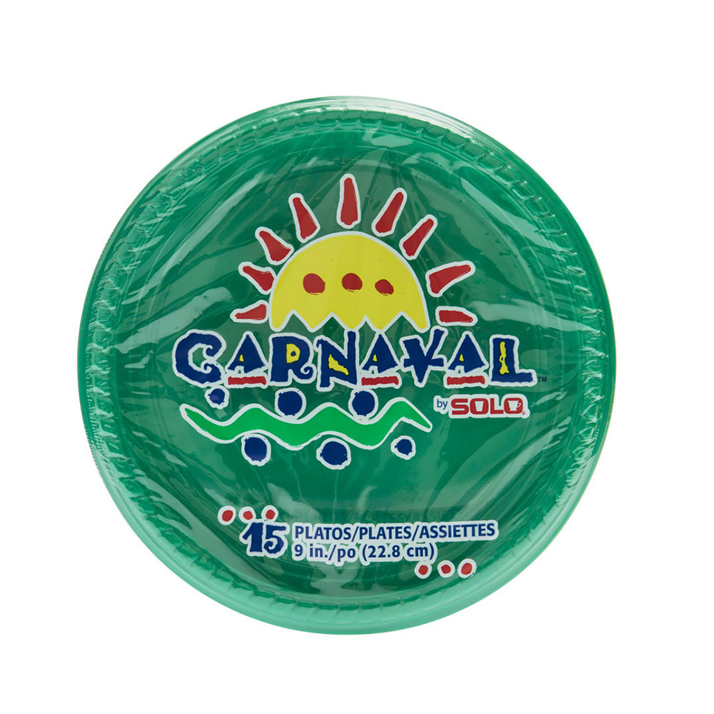 Plato Desechable Color Verde #9 Solo Carnaval15 UND