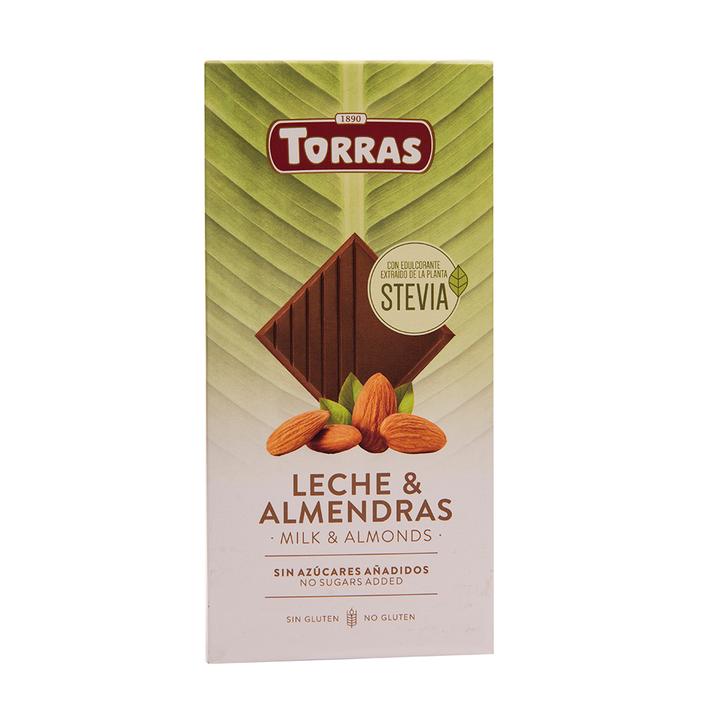 Chocolate Con Leche Y Almedras Con Stevia Torras125 GR