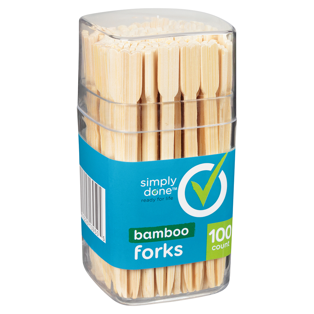 Palillos Tenedor De Bamboo Simply Done100 UND