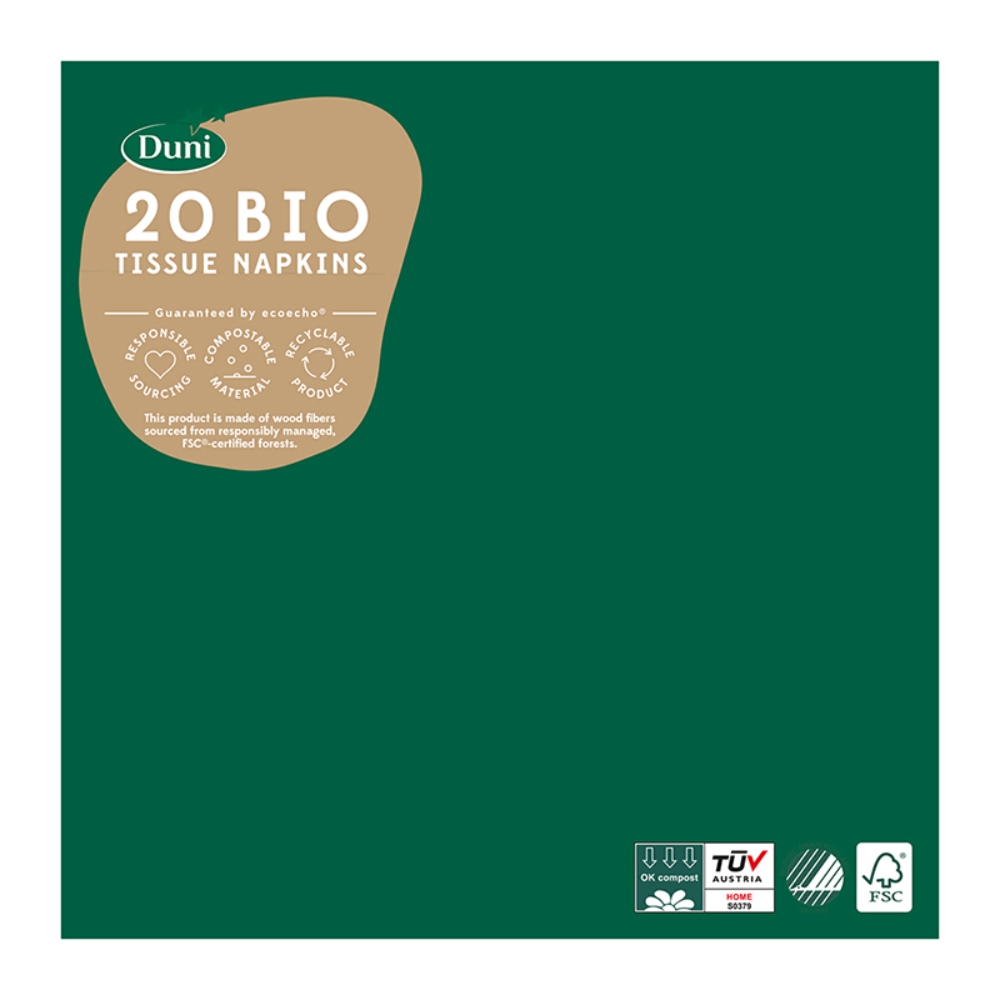 Servilleta Verde Oscuro 33x33 Cm Duni20 UND
