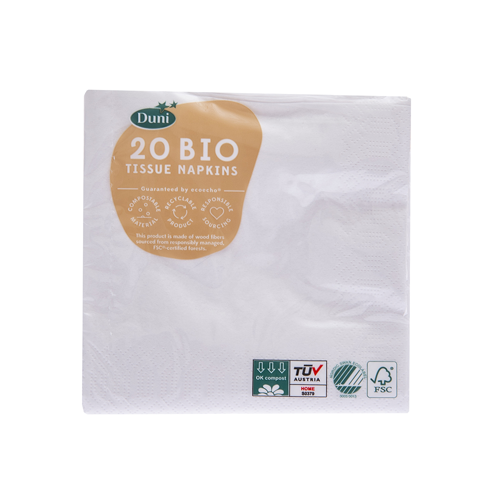 Servilletas Blancas De 3 Capas Duni20 UND