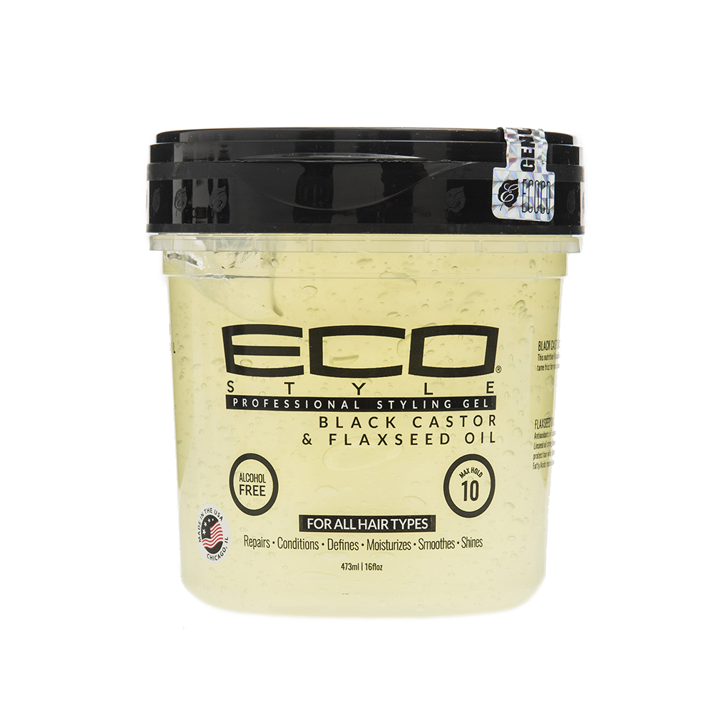 Gelatina Para Cabello Con Aceite De Ricino Y Linaza Eco Style16 OZ