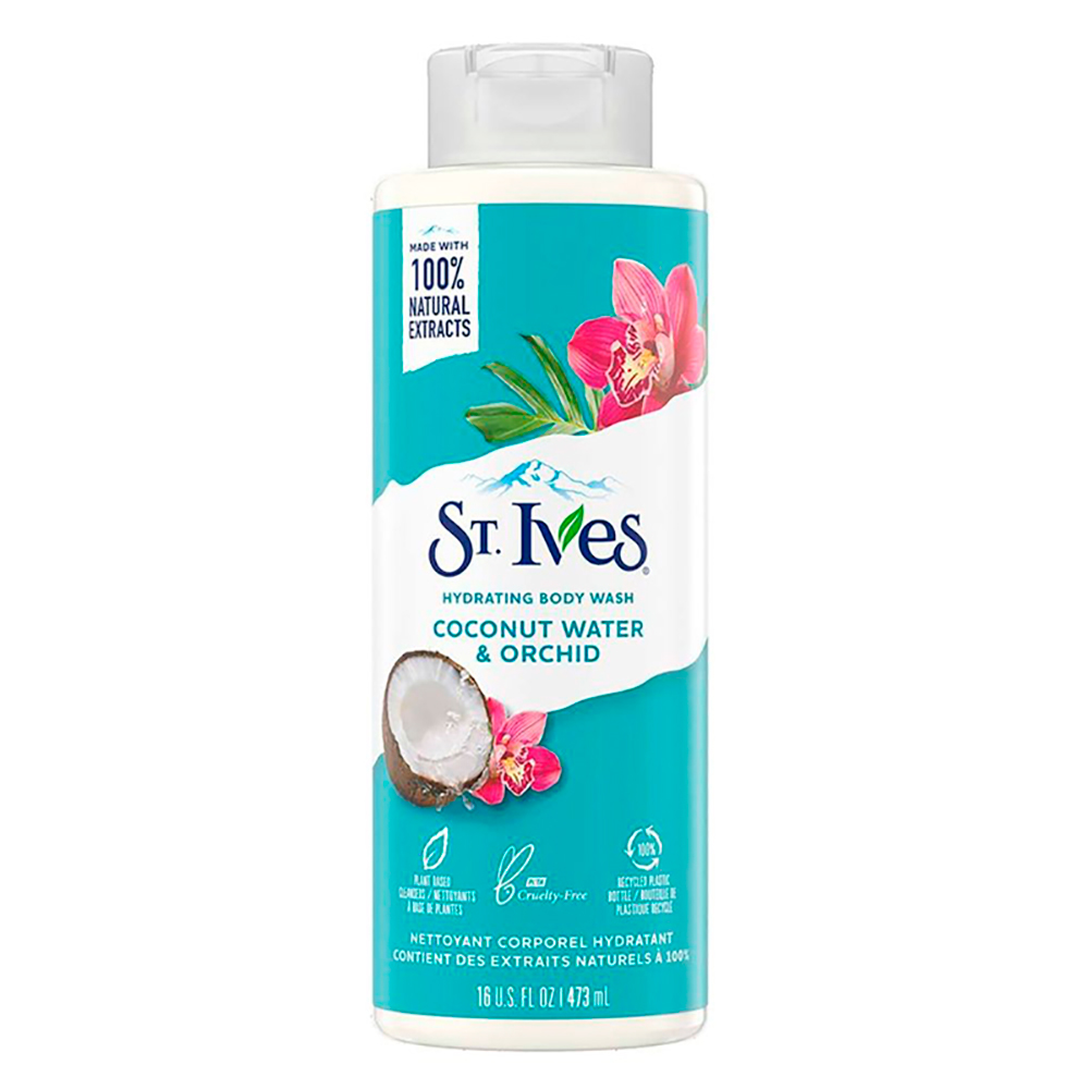 Gel De Baño Hidratante Con Agua De Coco Y Extractos De Orquideas St. Ives16 OZ