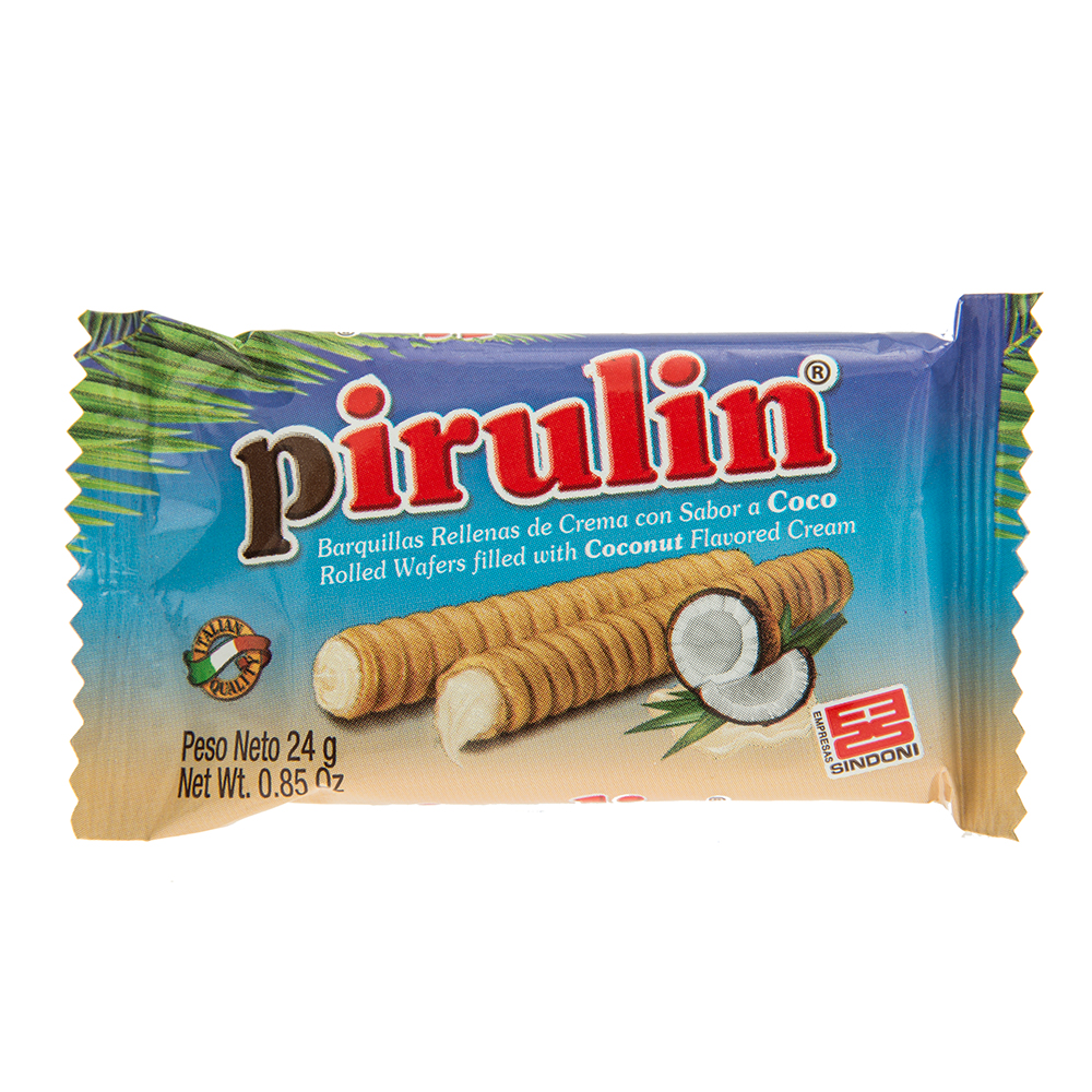 Barquillo Relleno De Crema De Coco Pirulín4 UND