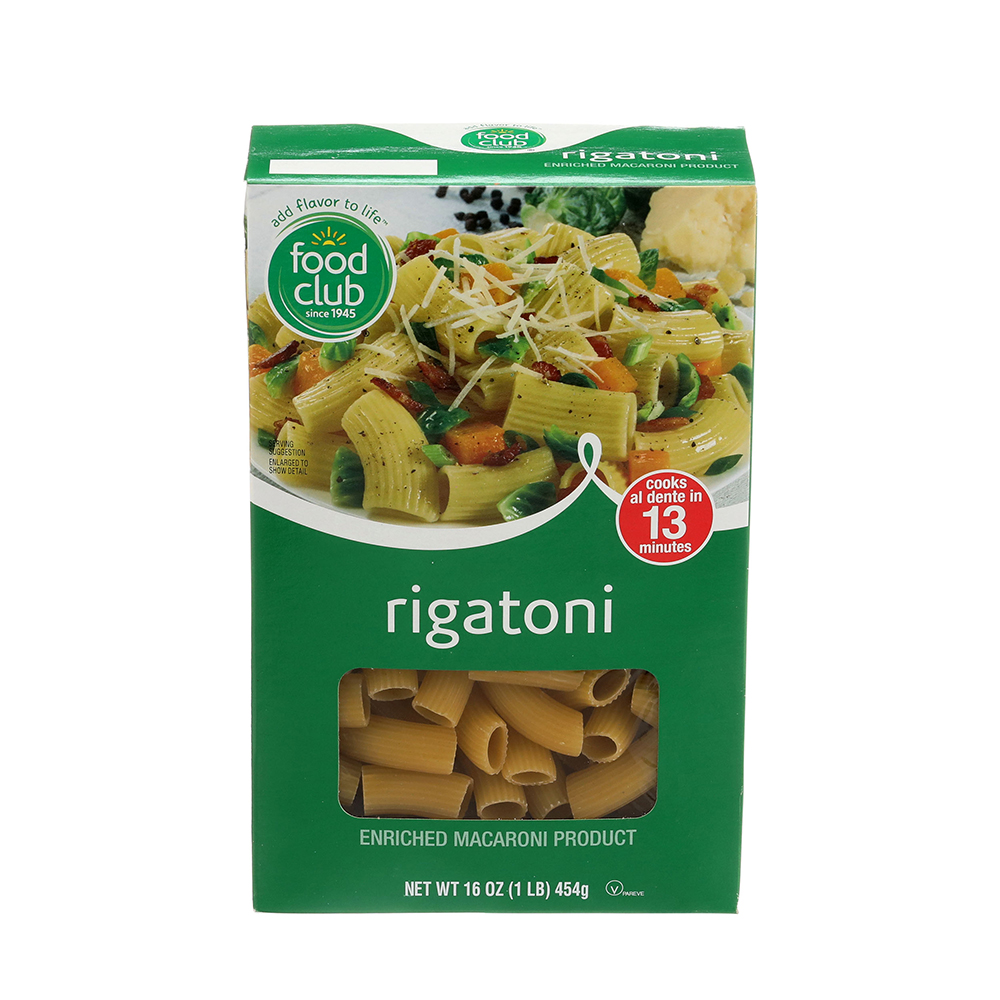 Pasta Rigattoni Food Club16 OZ