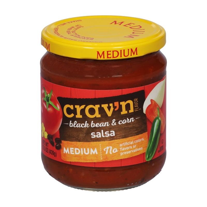 Salsa Medium Con Maíz Y Habichuela Negra Food Club15.5 OZ