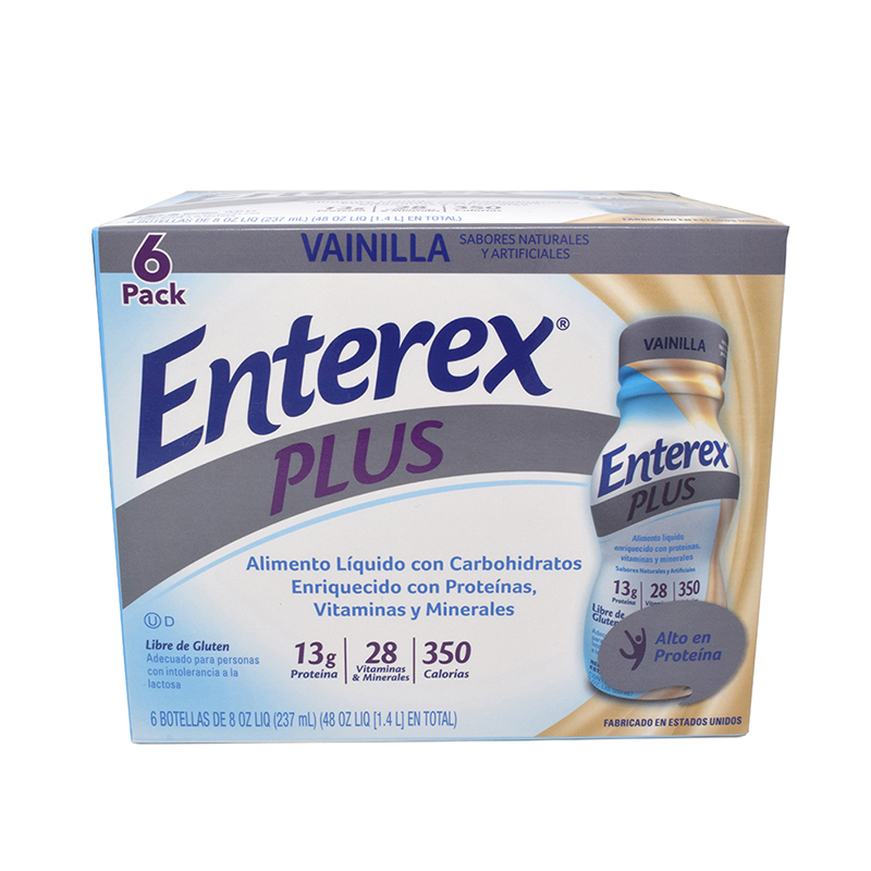 Suplemento Liquido Sabor Vainilla Enterex Plus 8 Onz48 OZ