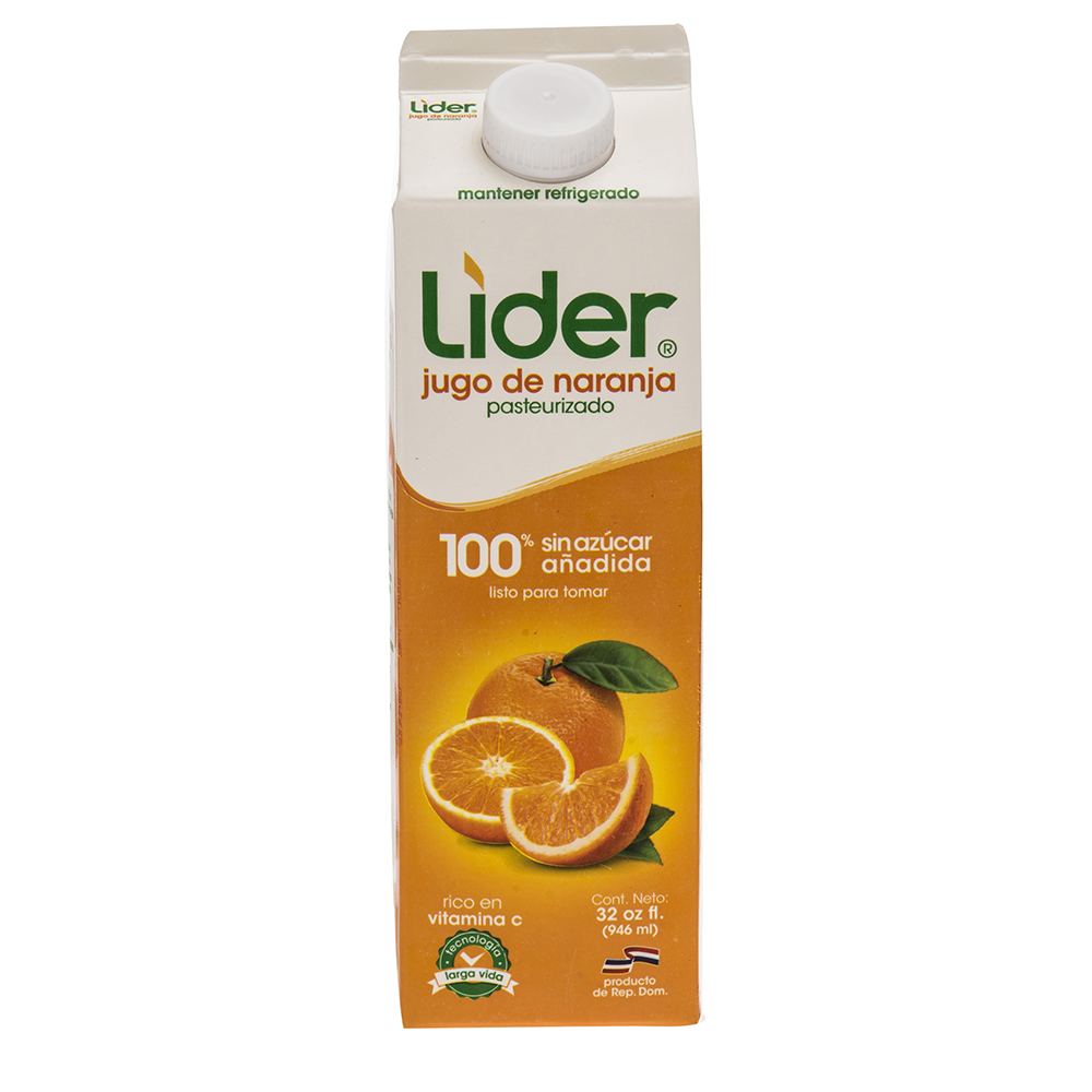 Jugo De Naranja Sin Azúcar Líder32 OZ