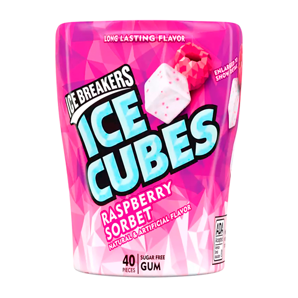 Goma De Mascar Sabor Frambuesa Ice Cube Ice Breakers3.24 OZ