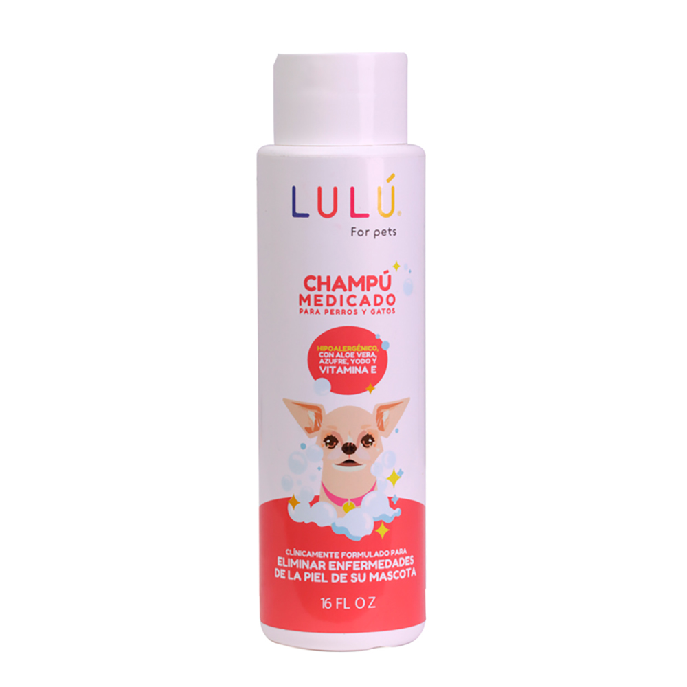 Shampoo Medicado Para Perros Y Gatos Lulú16 OZ