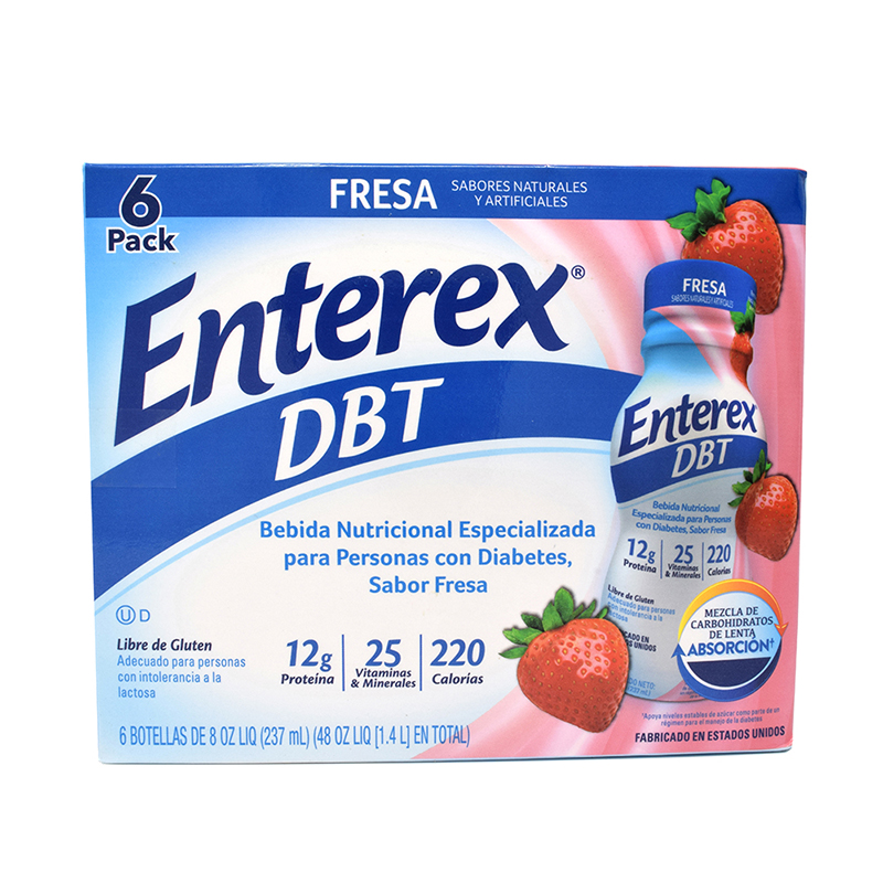 Suplemento Sabor Fresa Sin Azúcar Enterex48 OZ