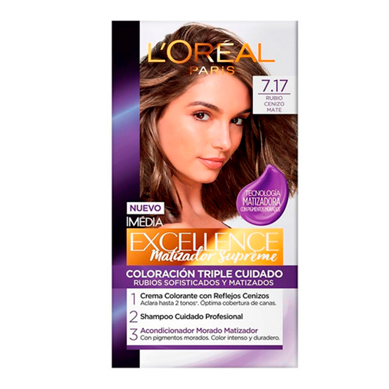 Tinte Rubio Cenizo Mate #7.17 Excellence Creme Loreal1 UND