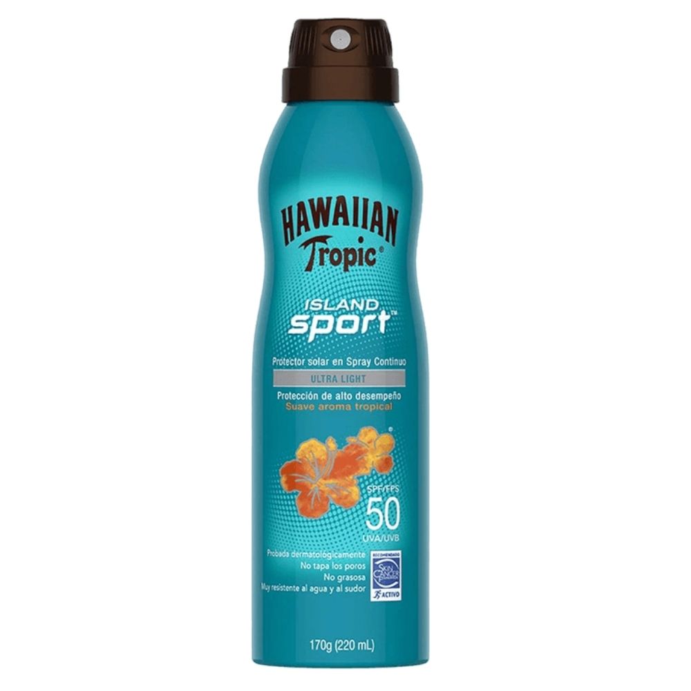 Protector Solar Ligero En Spray Island Sport Hawaiian Tropic 50 Spf220 ML