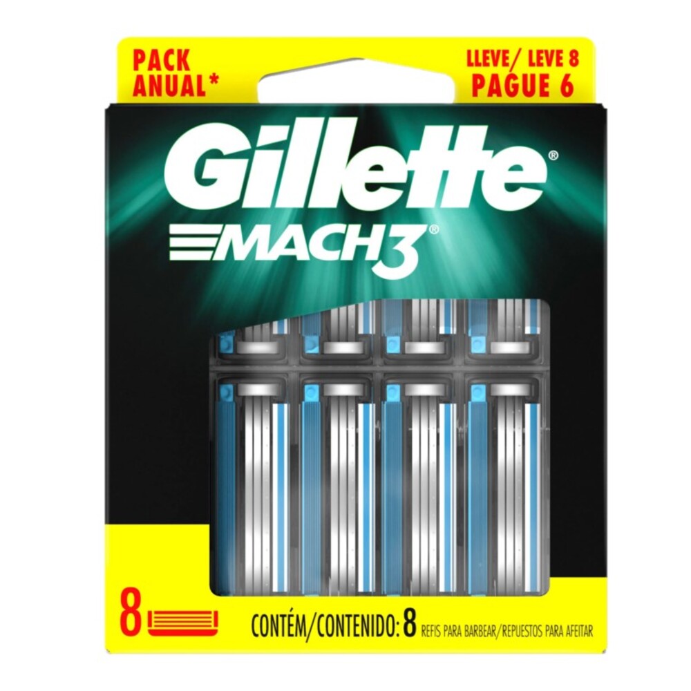 Repuesto Para Rasuradora Mach 3 Gillette8 UND
