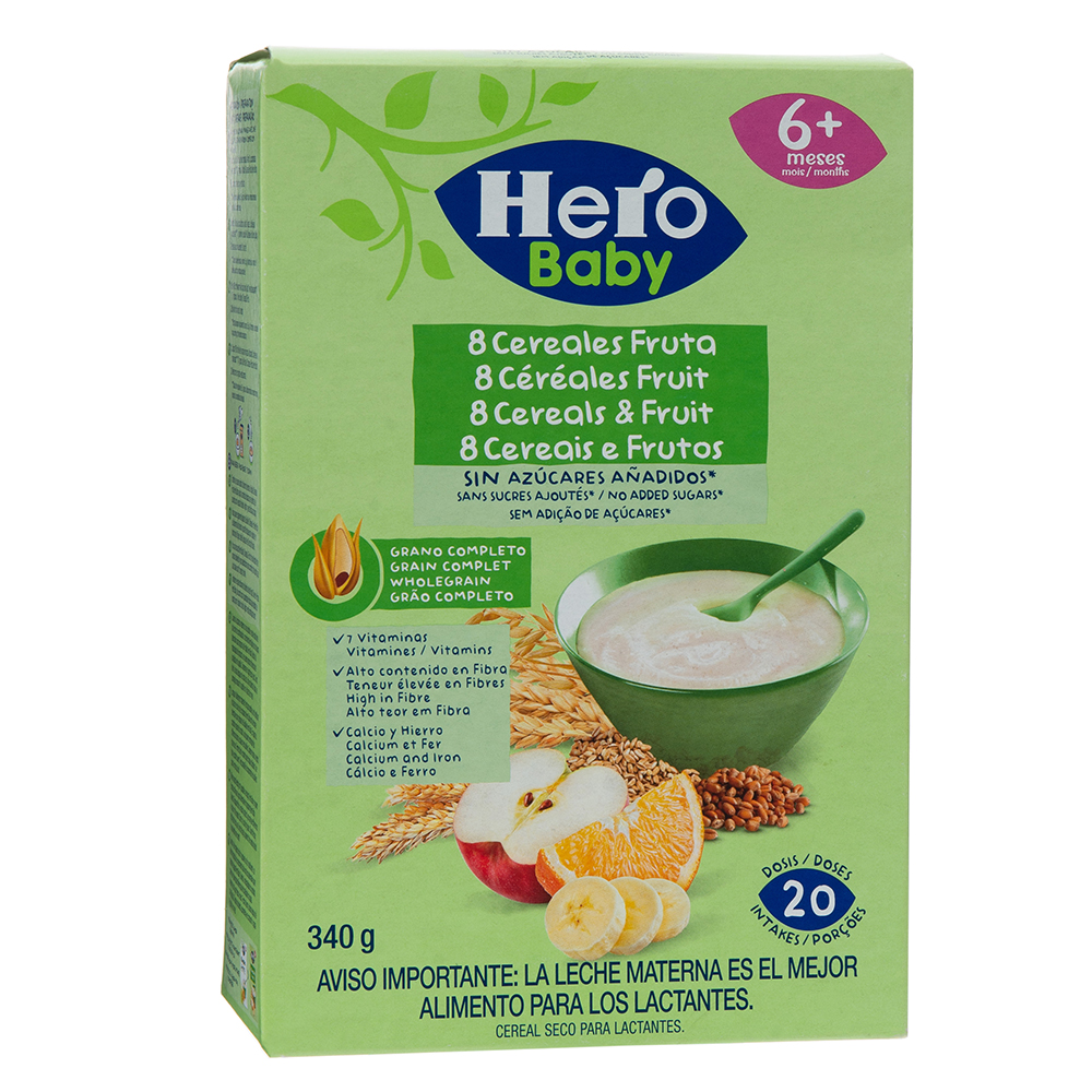 Papilla De 8 Cereales Con Fruta Hero340 GR
