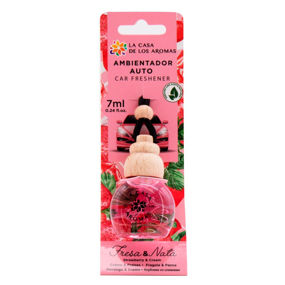 Ambientador Para Autos Fragancia Fresa Y Nata La Casa De Los Aromas7 ML