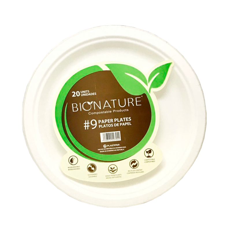 Platos De Papel #9 Bionature20 UND