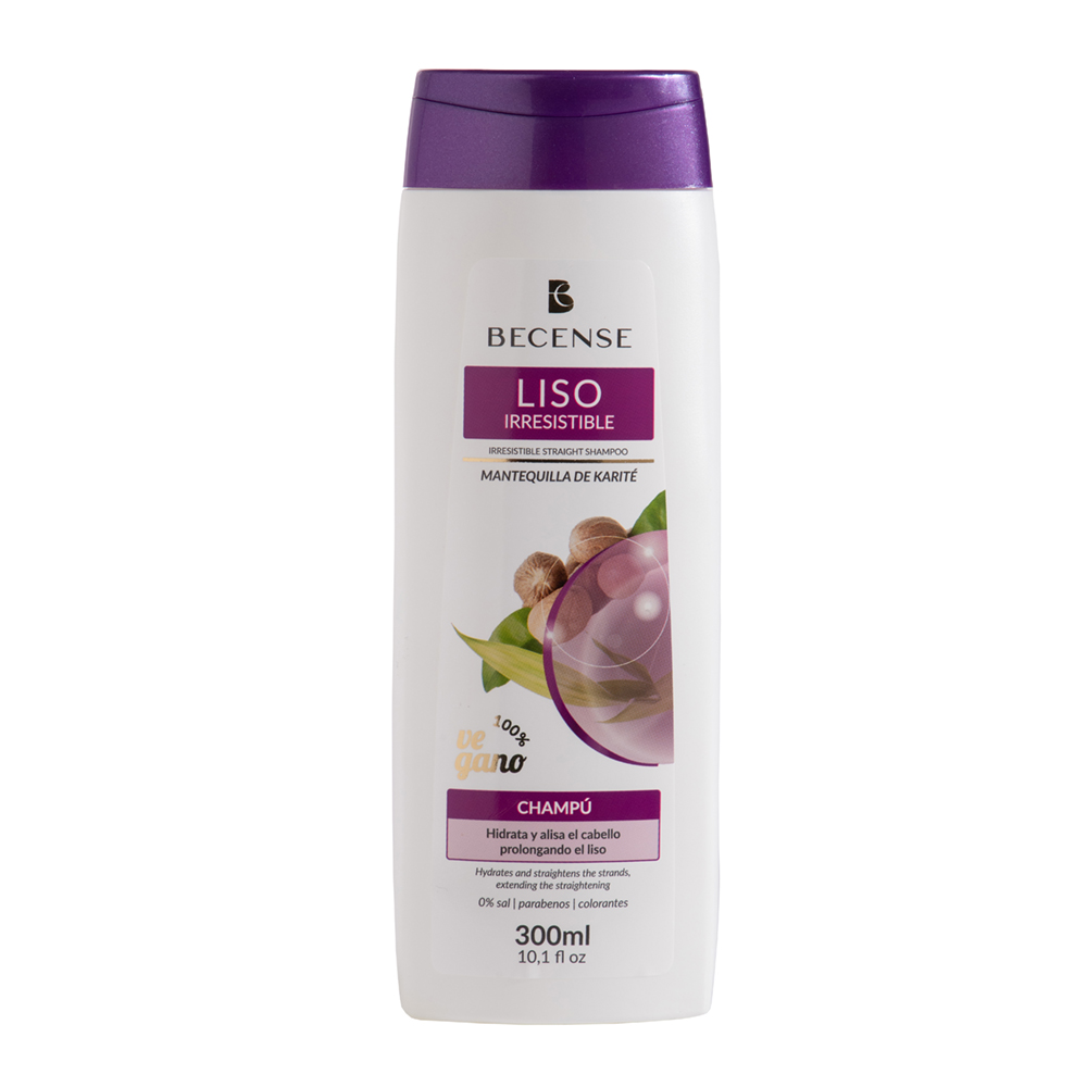 Shampoo Mantequilla De Karité Liso Irresistible Becense300 ML