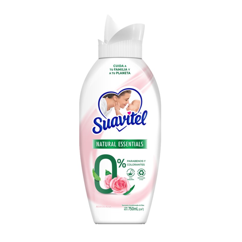Suavizante Natural Essentials Frangancia Agua De Rosas Suavitel750 ML