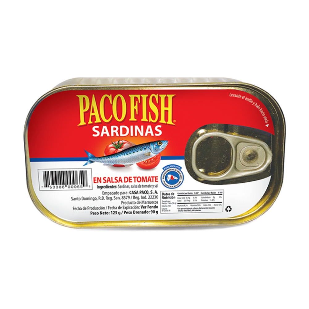 Sardinas En Salsa De Tomate Paco Fish125 GR