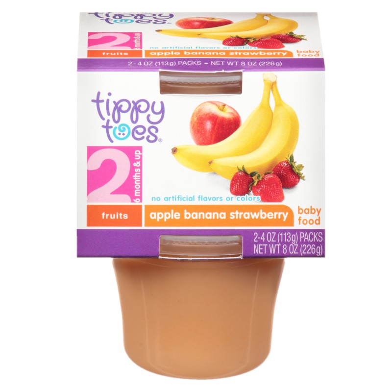 Compota De Manzana Banana Y Fresa Tippy Toes 4 Oz2 UND
