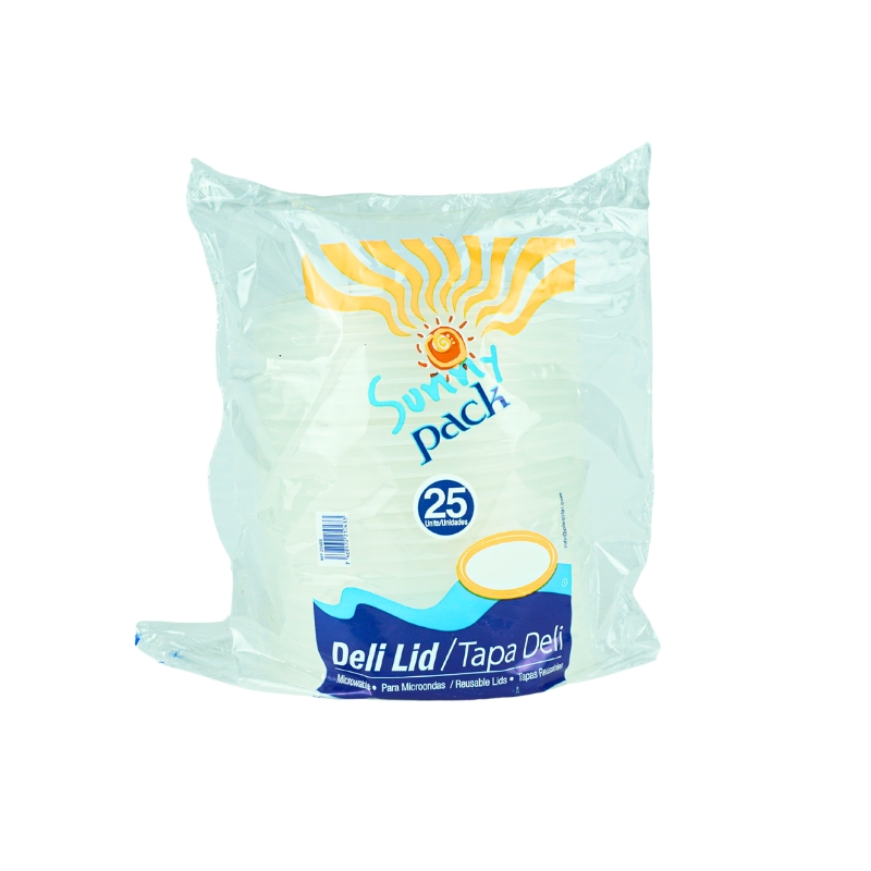 Tapa Para Envase Deli Plástico Sunny Pack25 UND