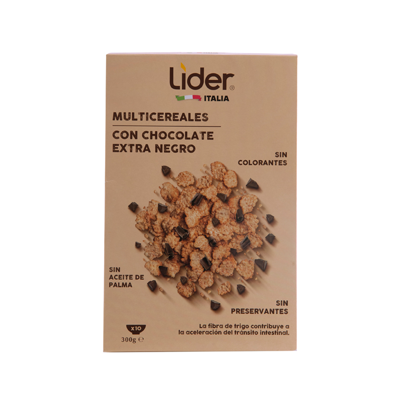 Cereal De Arroz Y Trigo Con Chocolate Extra Negro Lider300 GR