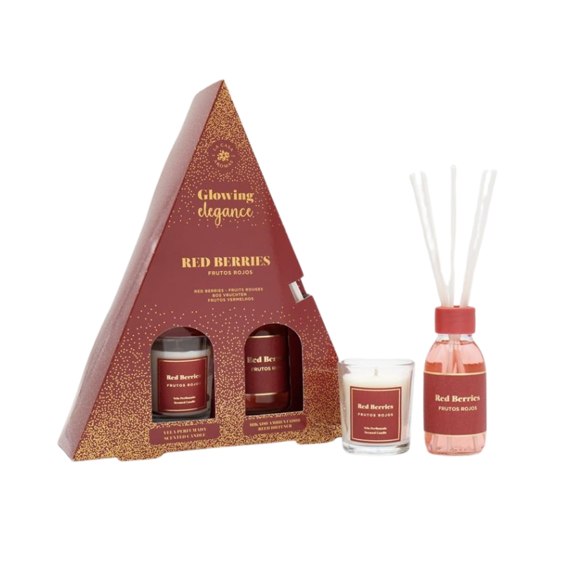 Set Navidad Vela Y Mikado Frutos Rojos Casa De Los Aromas,2 UND