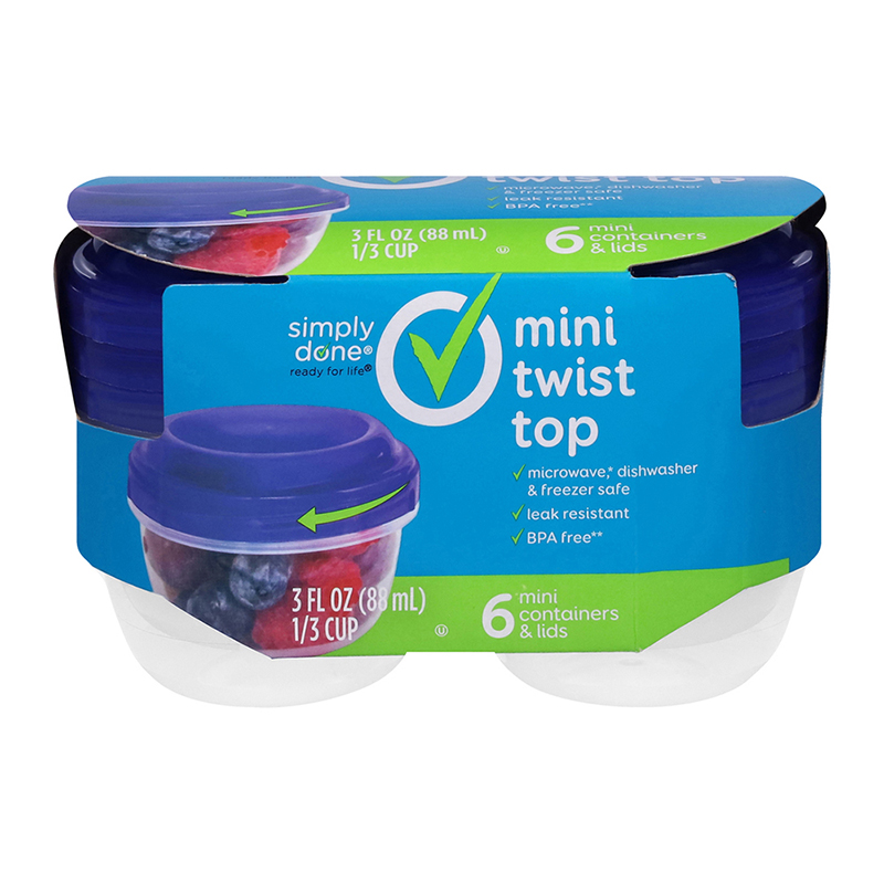 Contenedor De Plástico Mini Twist Simply Done 3 Onz6 UND