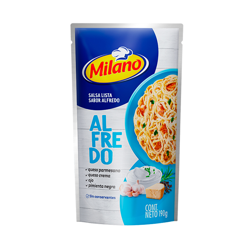 Salsa Alfredo Para Pasta Milano190 GR