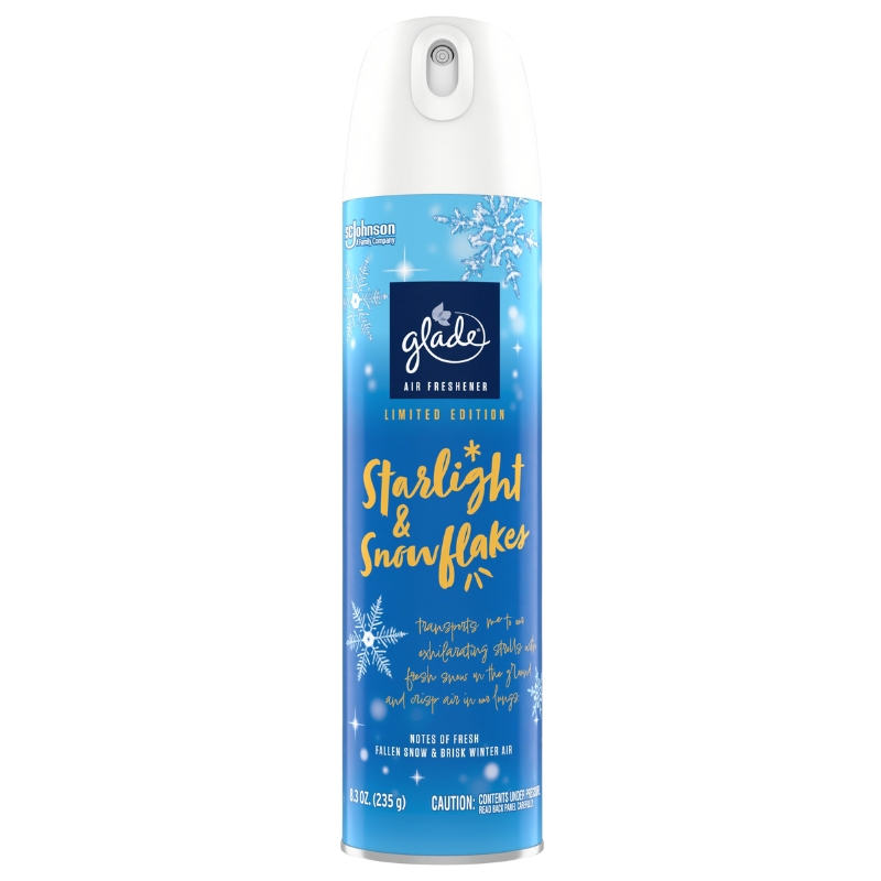 Ambientador En Aerosol Luz De Estrellas Y Copo De Nieve Glade8.3 OZ