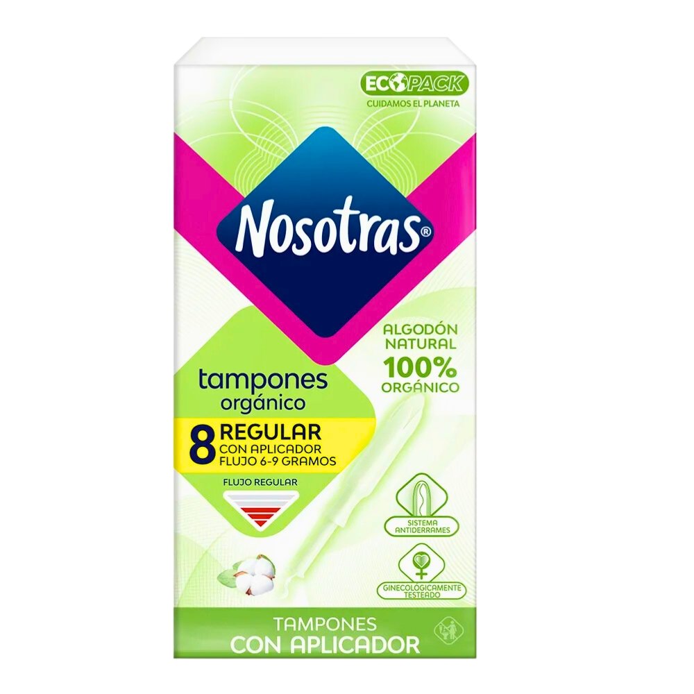 Tampones Orgánicos Con Aplicador Regular Nosotras8 UND
