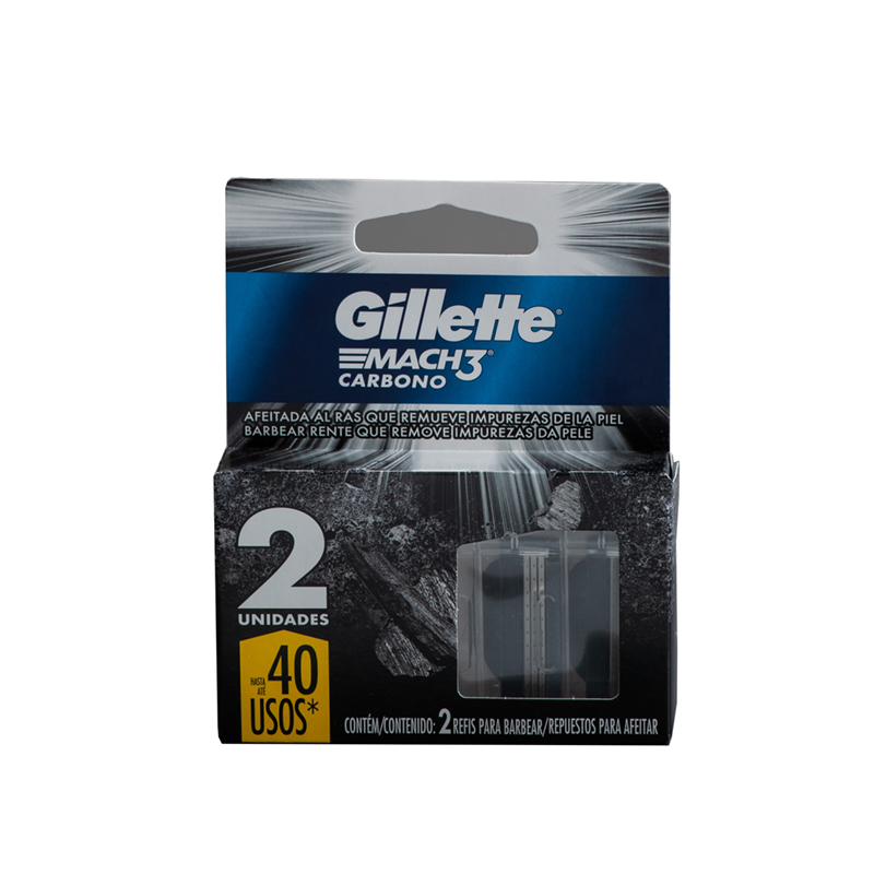 Repuesto Para Rasuradora Mach 3 Carbono Gillette2 UND