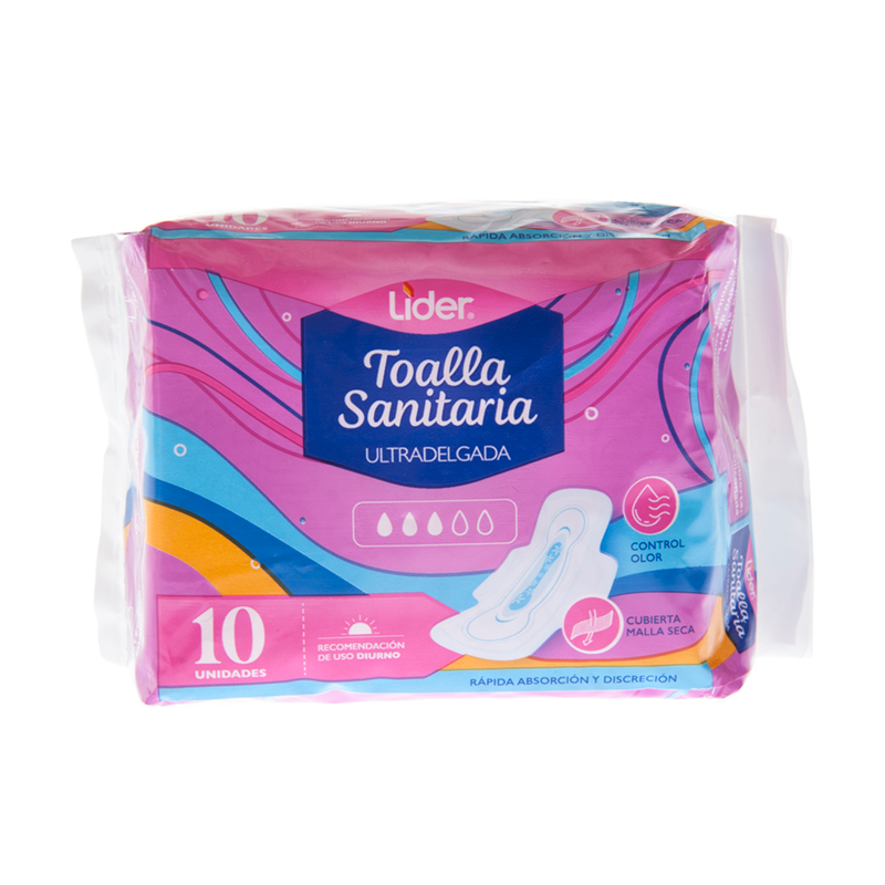 Toallas Sanitarias Ultradelgada Líder10 UND