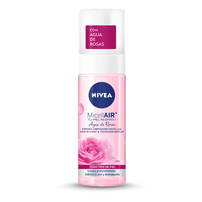 Limpiador Facial Espuma Con Agua De Rosas Nivea150 ML