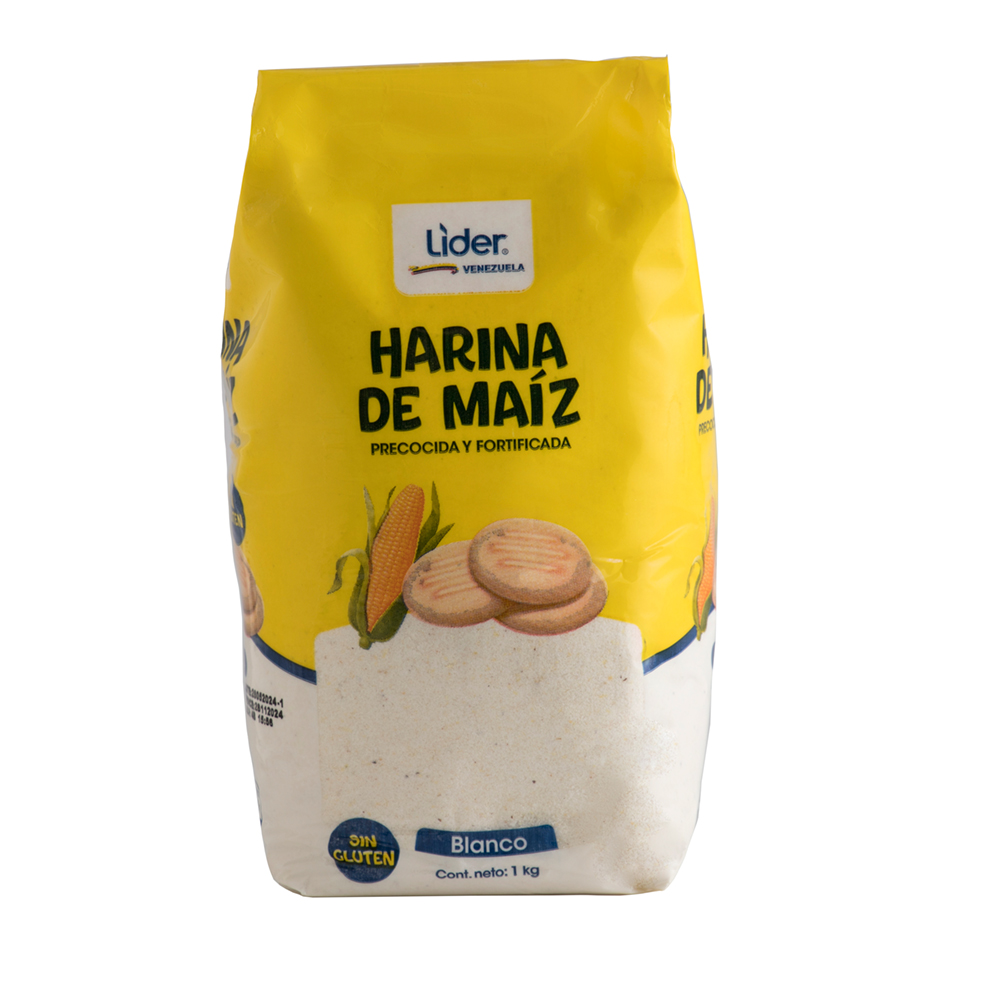 Harina De Maíz Blanca Pre-cocida Lider1 KG